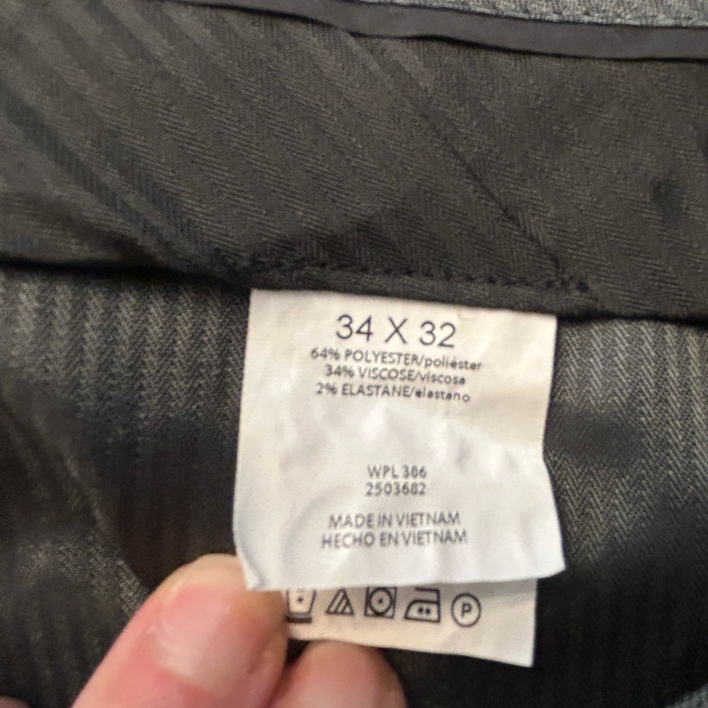 Kenneth Cole Charcoal Men’s Dress Pants Slim Fit Stretch 34x32 Excellent cond - Picture 11 of 13